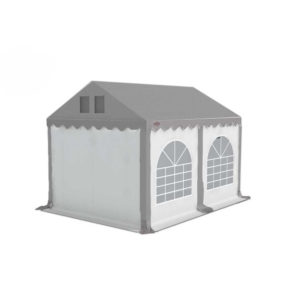 Partytent 3×4 m PVC | GRIZZLY GO‑PRO ARMORSHIELD® 640 |dak grijs zijwanden wit
