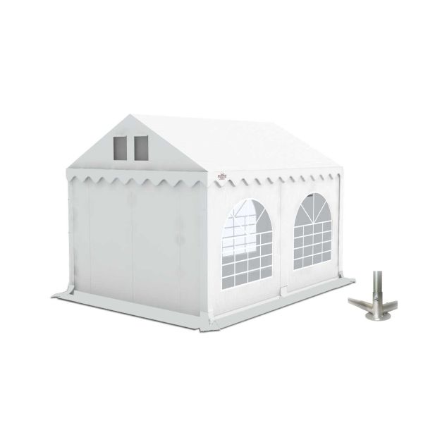  Partytent 3&times;4 m PVC | GRIZZLY GO-PRO | ARMORSHIELD&trade; 640 | Grondframe | Wit