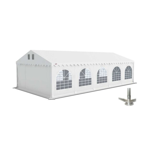 Partytent 5×10 m PVC | GRIZZLY GO-PRO | ARMORSHIELD™ 640 | Grondframe | Wit