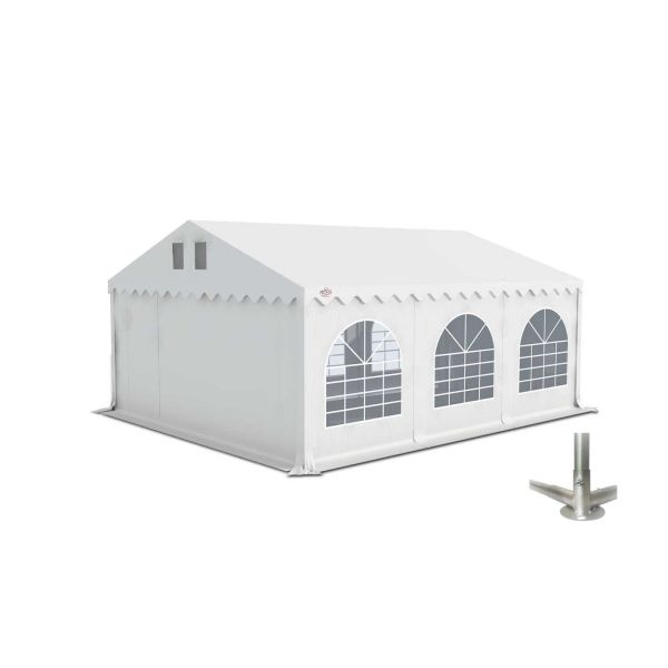 Partytent 5×6 m PVC | GRIZZLY GO-PRO | ARMORSHIELD™ 640 | Grondframe | Wit