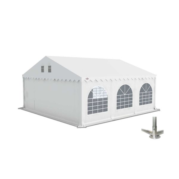 Partytent 6×6 m PVC | GRIZZLY GO-PRO | ARMORSHIELD™ 640 | Grondframe | Wit