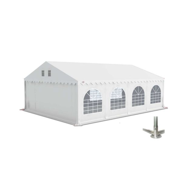Partytent 6×8 m PVC | GRIZZLY GO-PRO | ARMORSHIELD™ 640 | Grondframe | Wit