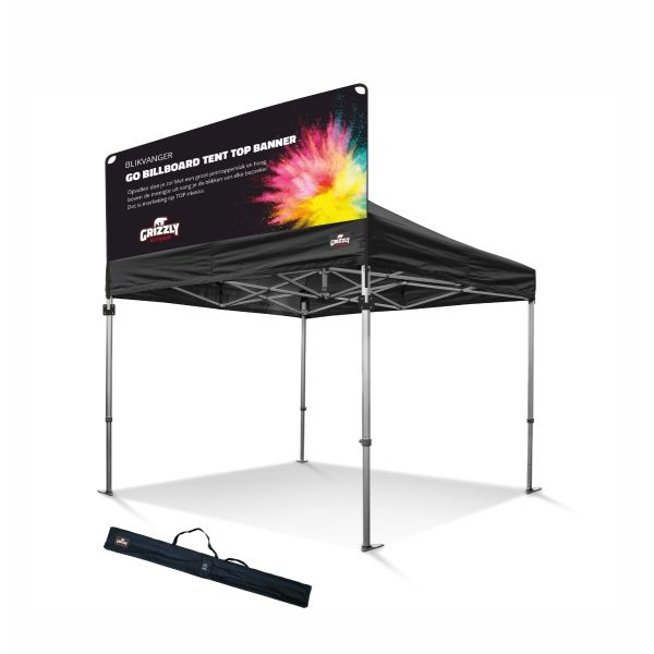 Grizzly Outdoor Billboard - Tent Top Banner 3 meter met frame