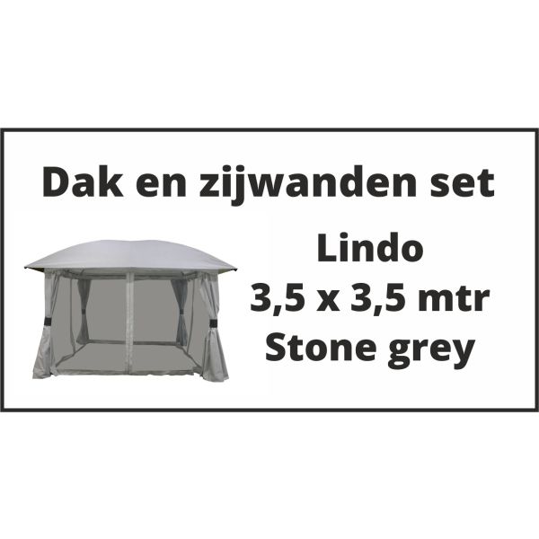 Lindo 3.5x3.5 Set Dak en zijwanden stone grey