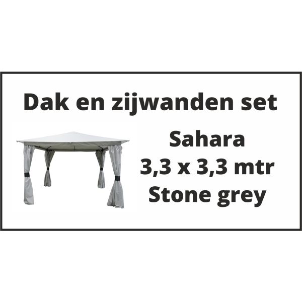 Sahara 3.3x3.3 meter Set Dak en zijwanden stone grey