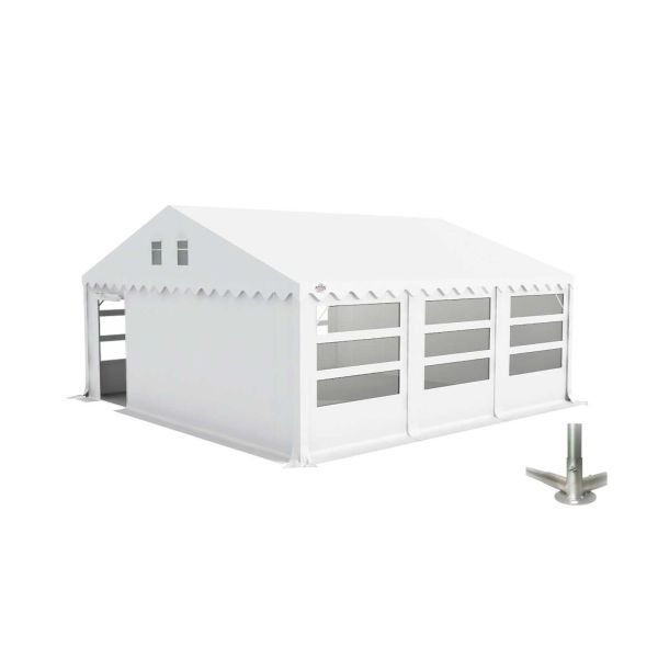 Partytent 6×6 m PVC | GRIZZLY GO-PRO LIMITED | ARMORSHIELD™ 640 | Grondframe | Wit