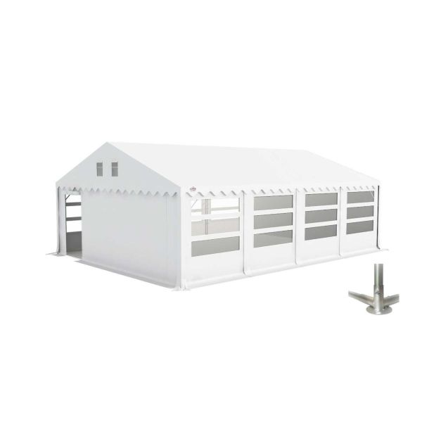 Partytent 6×8 m PVC | GRIZZLY GO-PRO LIMITED | ARMORSHIELD™ 640 | Grondframe | Wit 