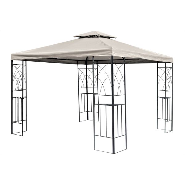 Tuinpaviljoen 3x3 m Graciosa Zilverzand/Ecru zonder zijwanden