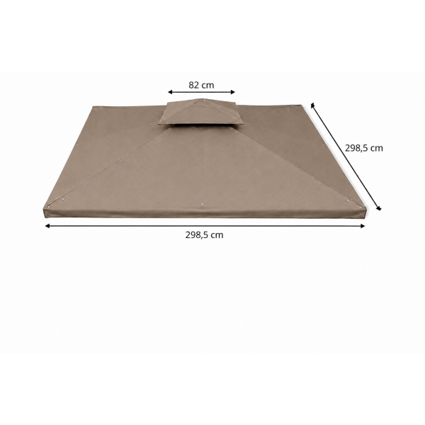 Graciosa 3x3 meter vervangdak Taupe