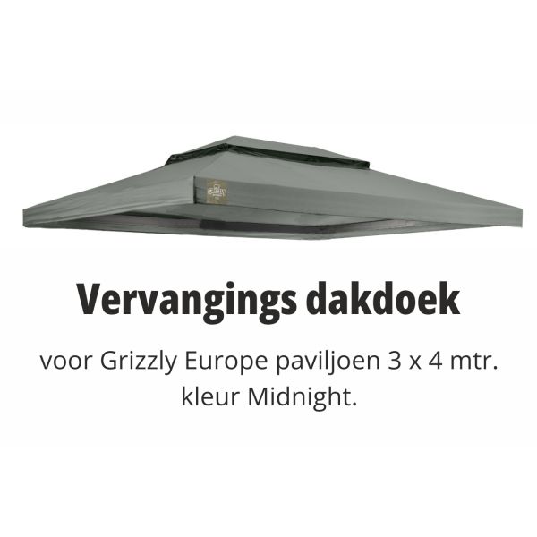 Grizzly Europe 3x4 meter vervangdak Midnight 