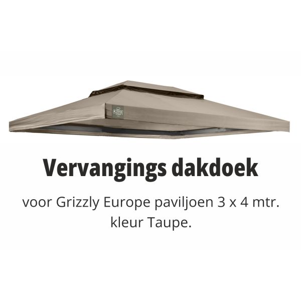 Grizzly Europe 3x4 meter vervangdak Taupe