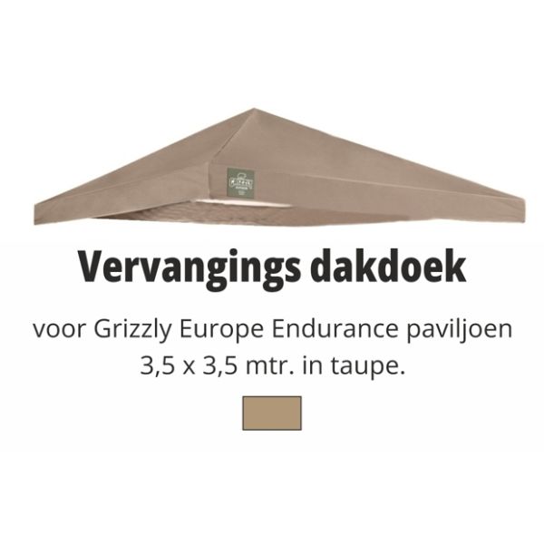 Grizzly Europe 3,5x3,5 meter vervangdak Endurance Taupe