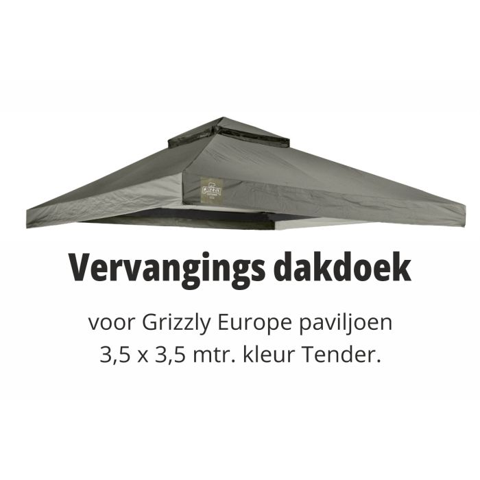 Vervangings dakdoek voor Grizzly Europe paviljoen 3,5x3,5 meter Tender
