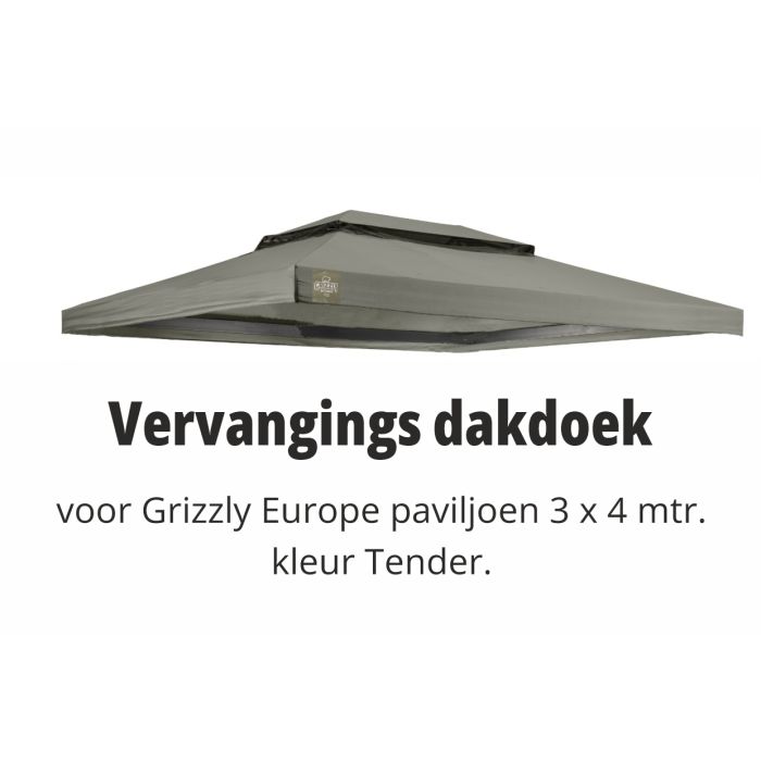 Vervangings dakdoek voor Grizzly Europe paviljoen 3x4 meter Tender