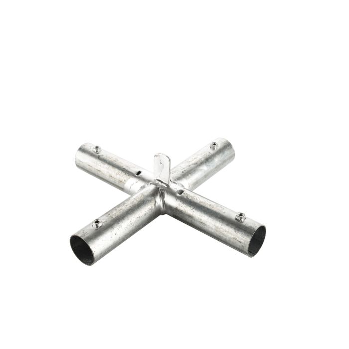 Dit koppelstuk is plat en is voor de 6m pvc partytent. Dit is het koppelstuk wat tussen het onderste en bovenste deel van het dak zit.