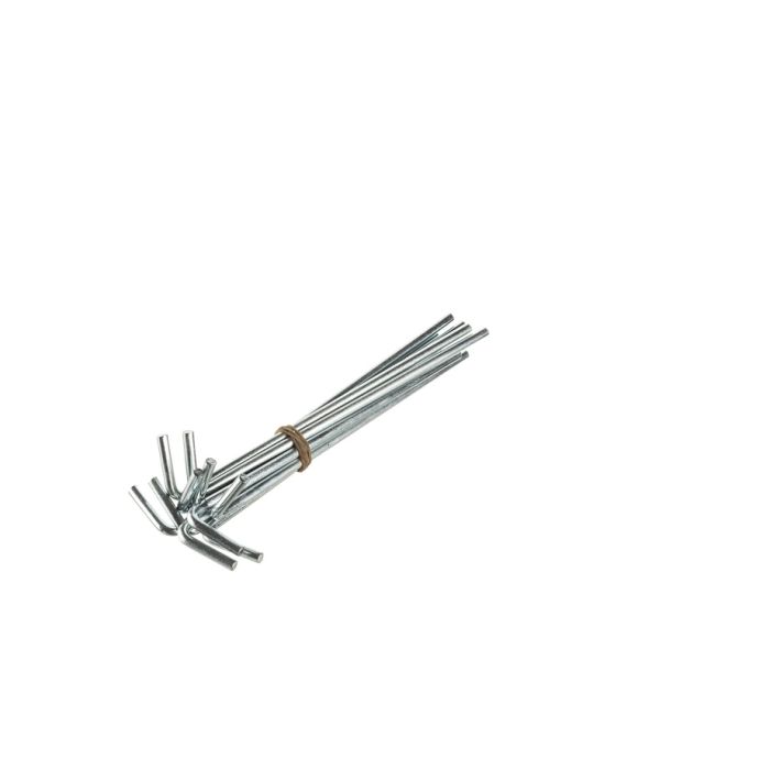 afbeelding van 10 haringen met een lengte van 18 centimeter en een doorsnede van 4.4 millimeter.