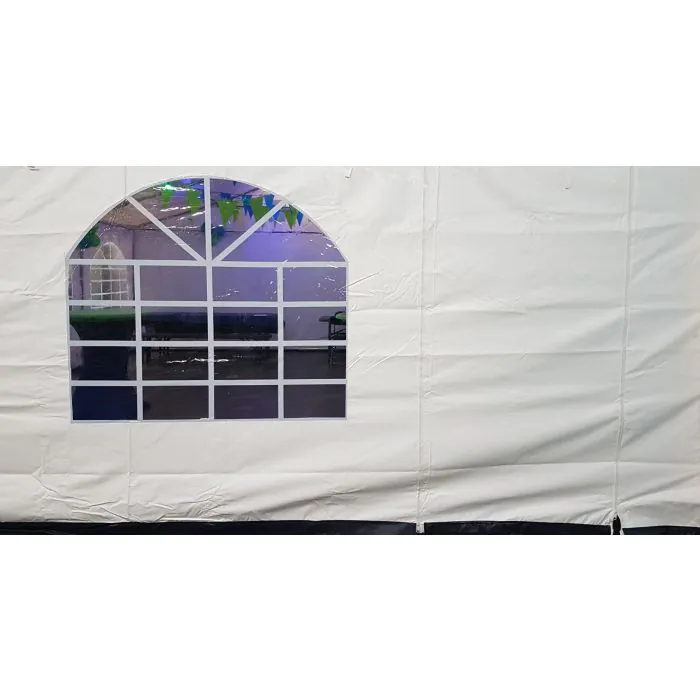 Kops paneel met venster wit-grijs 5 meter