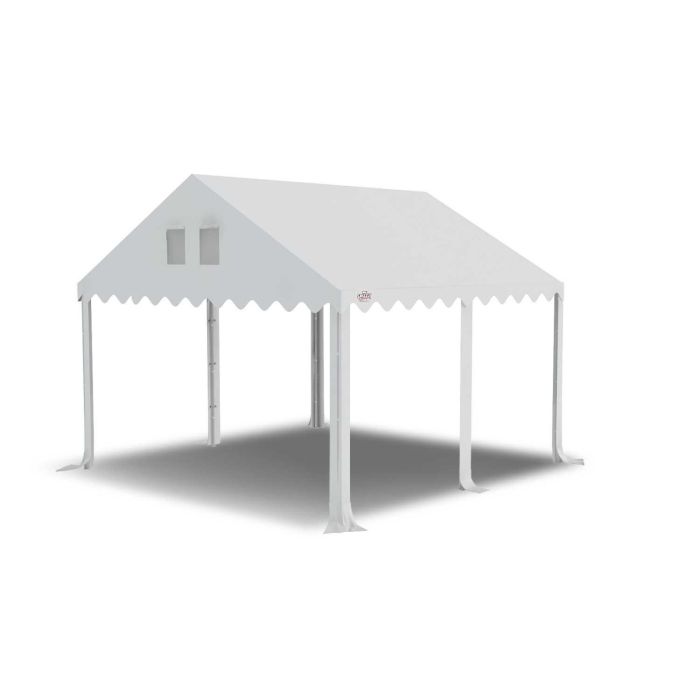 Dit dakdoek is brandvertragend gecertificeerd, heeft koperen zeilringen in het dak zitten en is volledig gemaakt van waterdicht pvc.