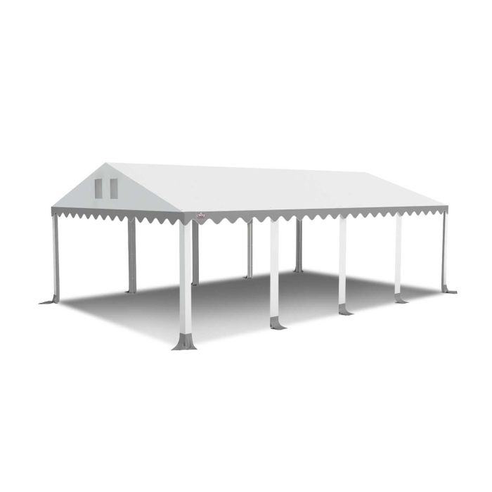 Dit dakdoek is brandvertragend gecertificeerd, heeft koperen zeilringen in het dak zitten en is volledig gemaakt van waterdicht pvc.