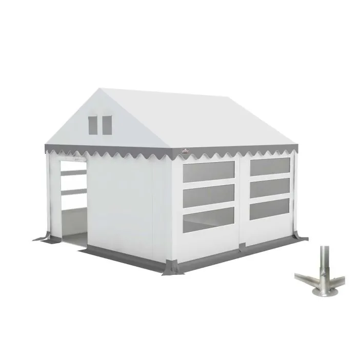 GO-PRO Limited Edition 4x4 Partytent met grondframe Wit-Grijs