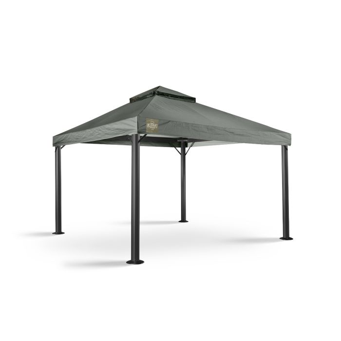 Dit 3.5x3.5 Grizzly Europe paviljoen heeft bij elke poot twee schoren zitten om ervoor te zorgen dat het paviljoen een stuk steviger is. Ook zorgen de ronde poten voor meer stevigheid.