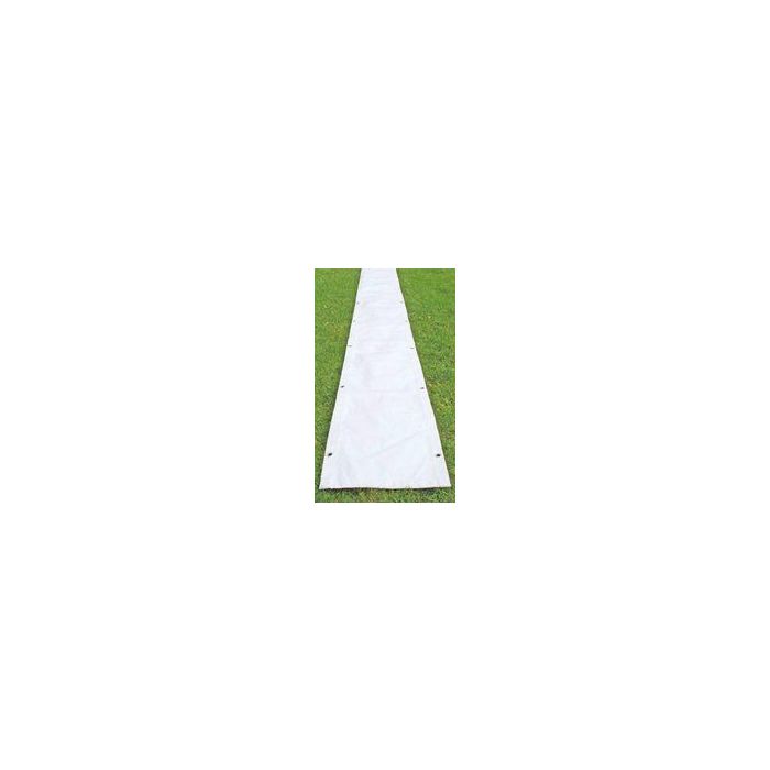 regengoot van 5 meter voor de grizzly outdoor pvc partytent. allebei de kanten hebben ringen om deze vast te zetten aan een partytent of gevel.