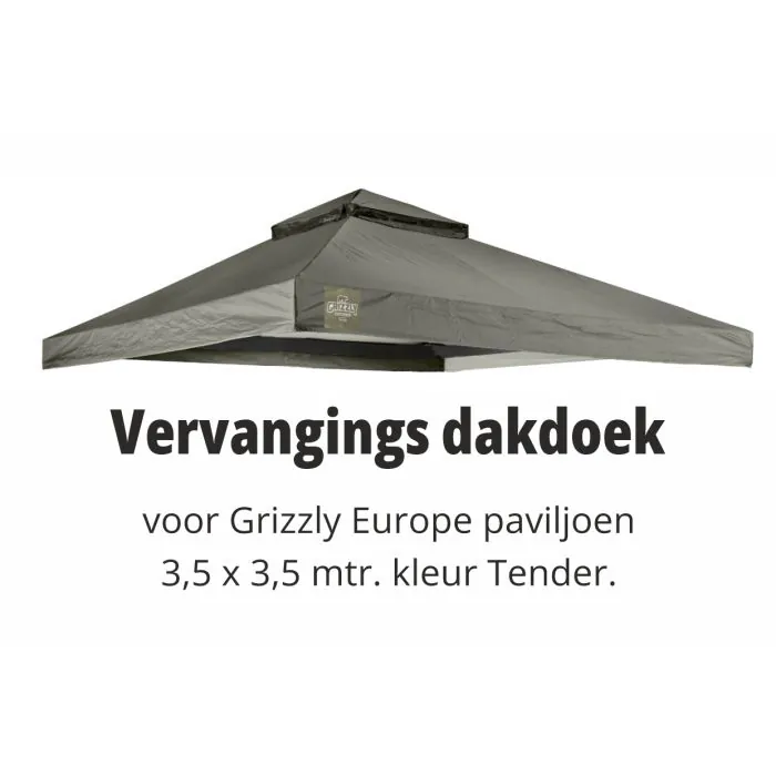 Vervangings dakdoek voor Grizzly Europe paviljoen 3,5x3,5 meter Tender
