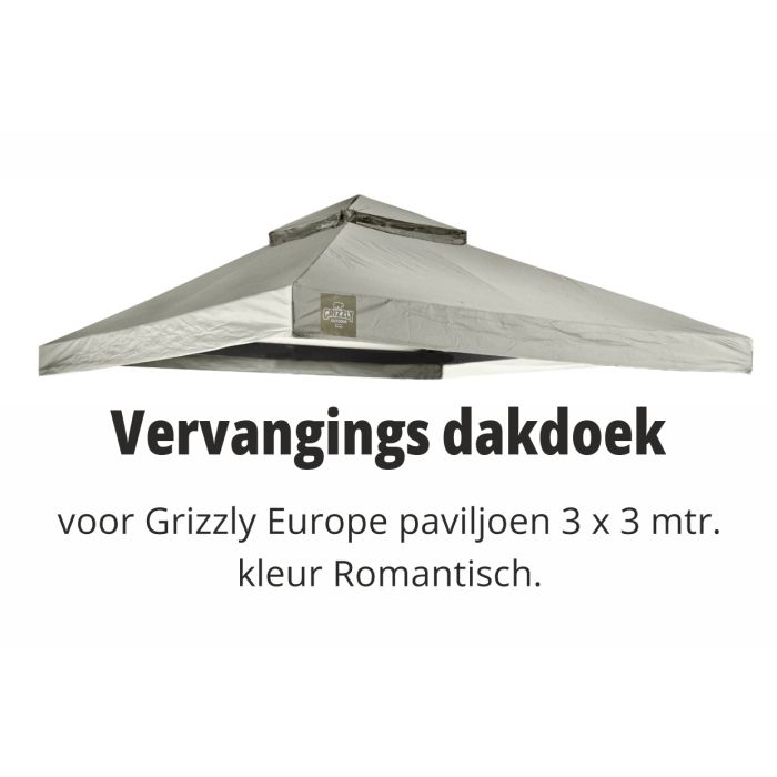 Vervangings dakdoek voor Grizzly Europe paviljoen 3x3 meter romantisch