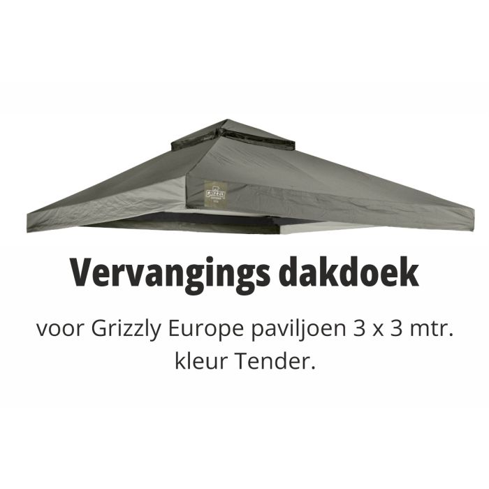 Vervangings dakdoek voor Grizzly Europe paviljoen 3x3 meter Tender