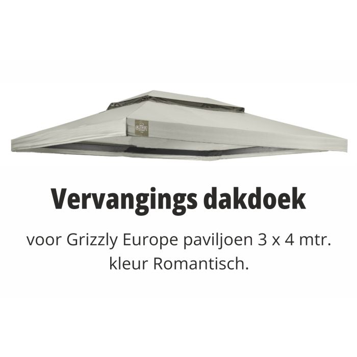 Vervangings dakdoek voor Grizzly Europe paviljoen 3x4 meter Romantisch