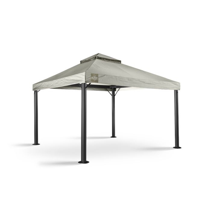Dit 3.5x3.5 Grizzly Europe paviljoen heeft bij elke poot twee schoren zitten om ervoor te zorgen dat het paviljoen een stuk steviger is. Ook zorgen de ronde poten voor meer stevigheid.