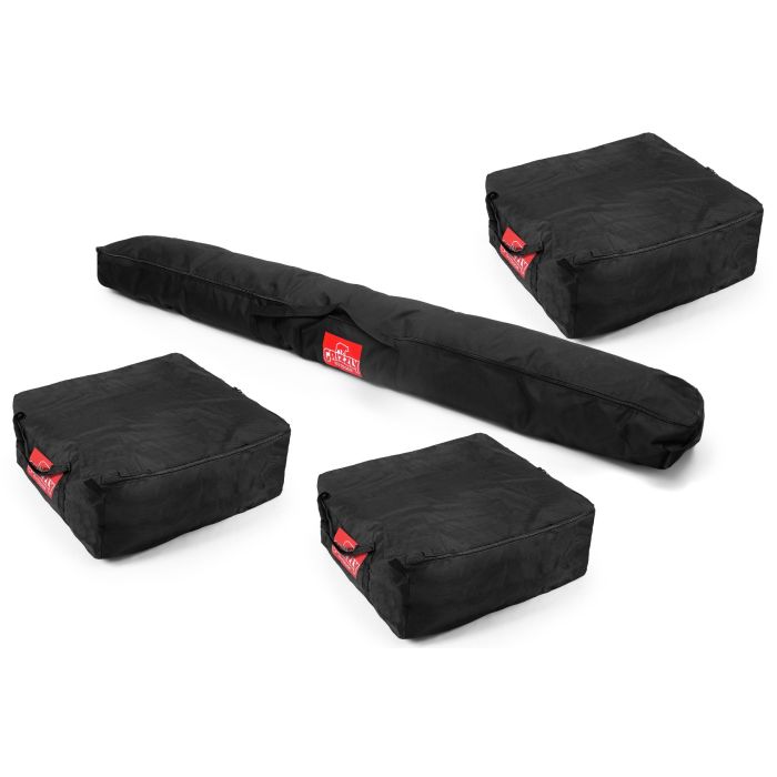 Tassenset voor 3x4 partytent. Bevat: 3x 70x70cm tas, 1x 220cm tas.