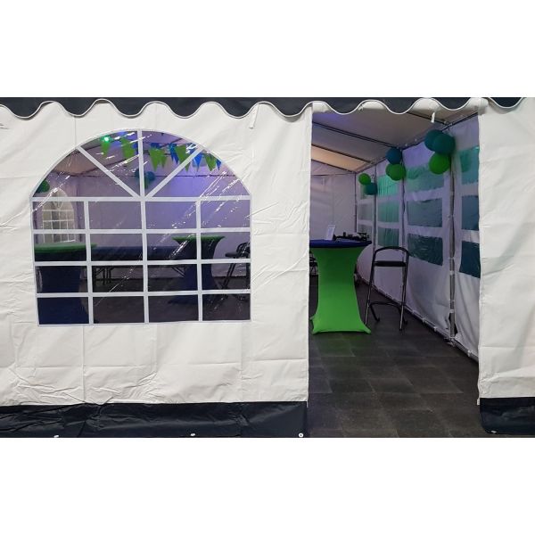 Kops paneel met venster Wit-Blauw 4 meter 