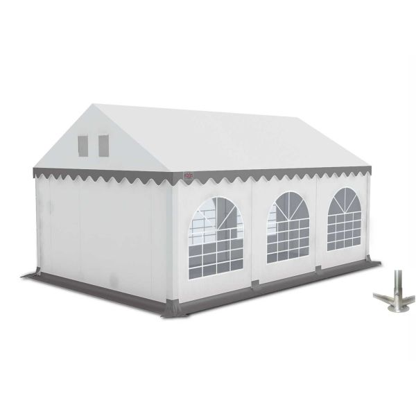 GO-PRO 4x6 Partytent met grondframe Wit-Grijs