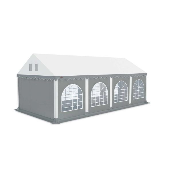GO-PRO 4x8 Partytent Wit-Grijs dak zijwanden Grijs