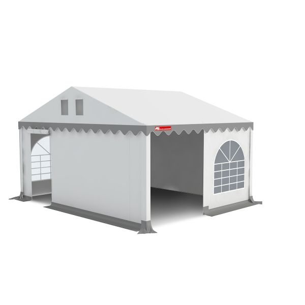 Kops paneel met ingang Wit-Grijs Grizzly Outdoor 5 meter 