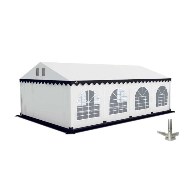 GO-PRO 5x8 Partytent met grondframe Wit-Blauw