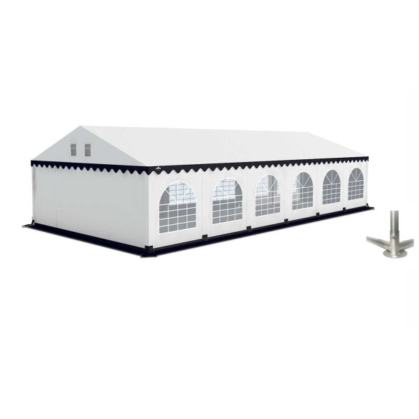 GO-PRO 6x12 Partytent met grondframe Wit-Blauw