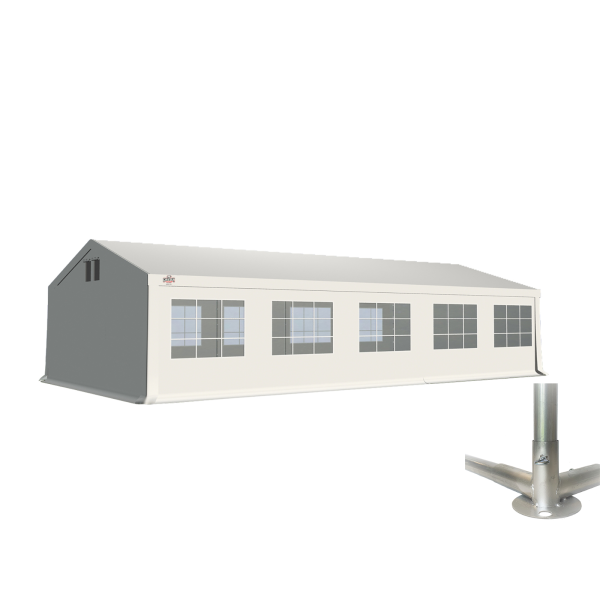 GO-BASIC 5x10 PVC Partytent 1200N / 500 g/m² | Doorloop 220 cm | Grondframe