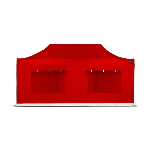 Easy Up | Zijwand 6 m met Raam Rood GO