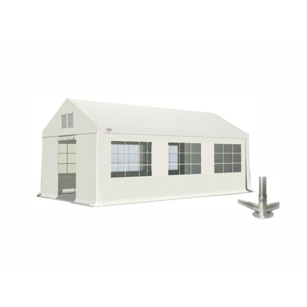 GO-BASIC 3×6 PVC Partytent 1200N / 500g/m² |Doorloop 220 cm| Grondframe