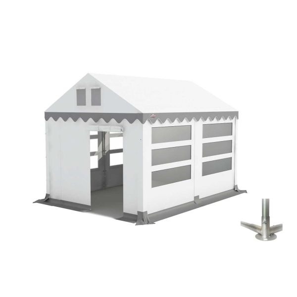 GO-PRO Limited Edition 3x4 Partytent met grondframe Wit-Grijs 