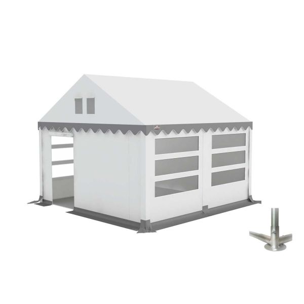 GO-PRO Limited Edition 4x4 Partytent met grondframe Wit-Grijs