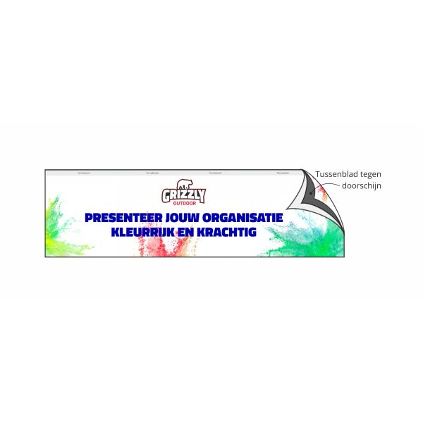 GO-SIGNING half hoge wand 3 m dubbelzijdig bedrukt | Voor 50mm frame