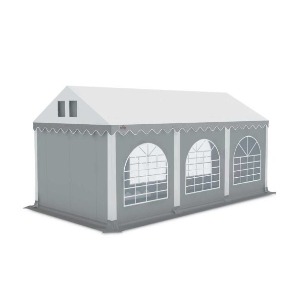 GO-PRO 3x6 Partytent Wit-Grijs dak zijwanden Grijs