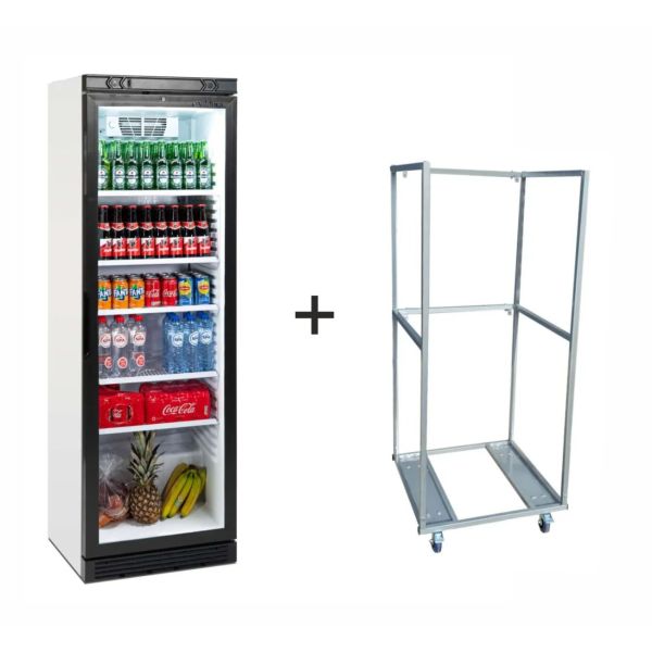 Koelkast glasdeur inclusief trolley 