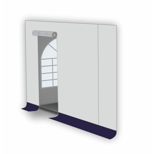 Kops paneel met ingang Wit-Blauw Grizzly Outdoor 3 meter 