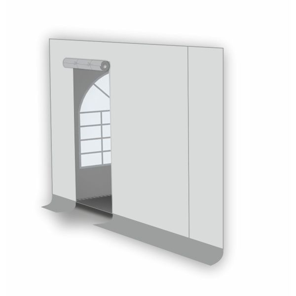 Kops paneel met ingang Wit-Grijs Grizzly Outdoor 3 meter