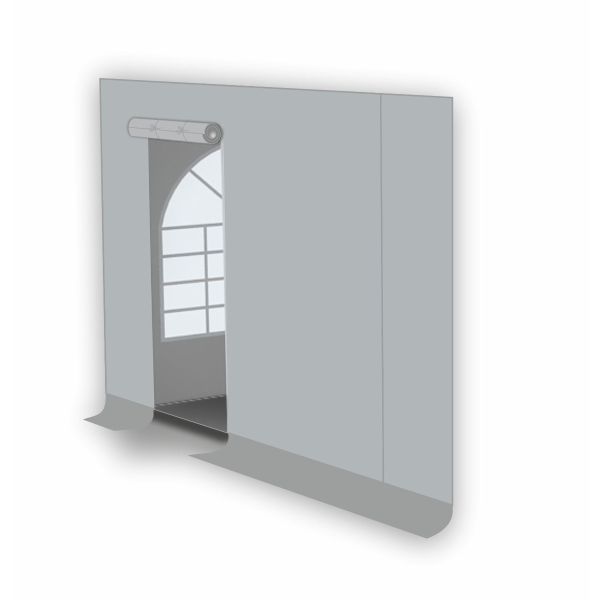 Kops paneel met ingang compleet Grijs Grizzly Outdoor 3 meter