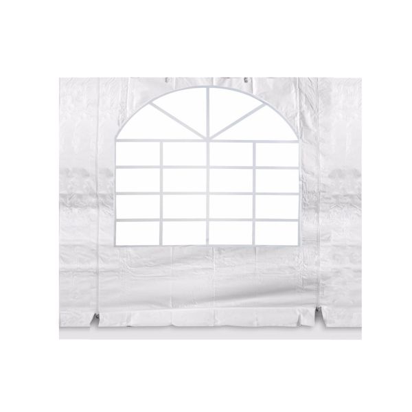 Kops paneel met venster wit-grijs 6 meter 